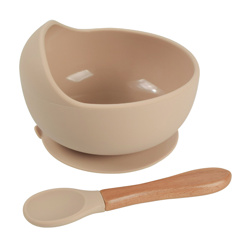 E-shop Martons SET - silikonová miska Classic s prísavkou + lyžička (Amina peach)