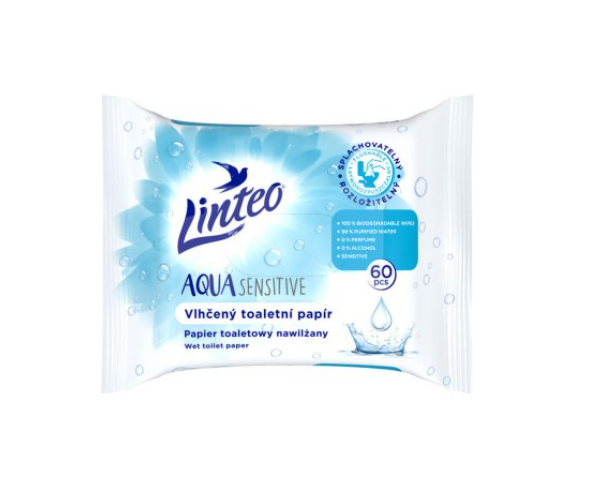 E-shop LINTEO vlhčený Aqua Sensitive 60 ks