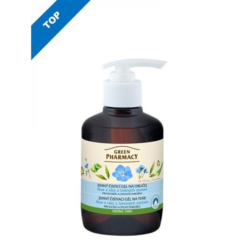 E-shop Green Pharmacy Jemný čistiaci gél na tvár 270ml - Aloe a olej z ľanových semien