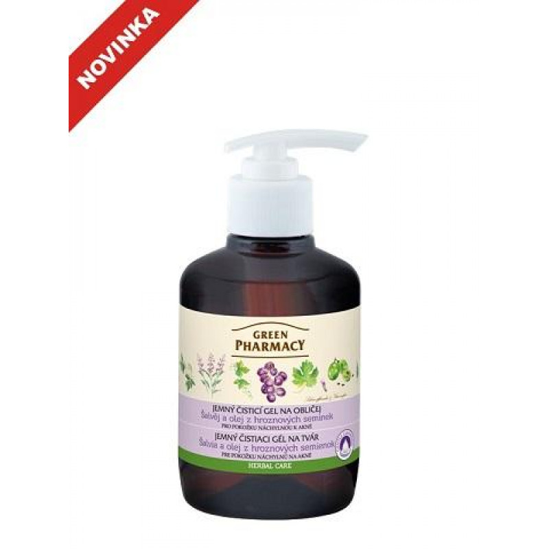 E-shop Green Pharmacy Jemný čistiaci gél na tvár 270ml - Šalvia a olej z hroznových semienok