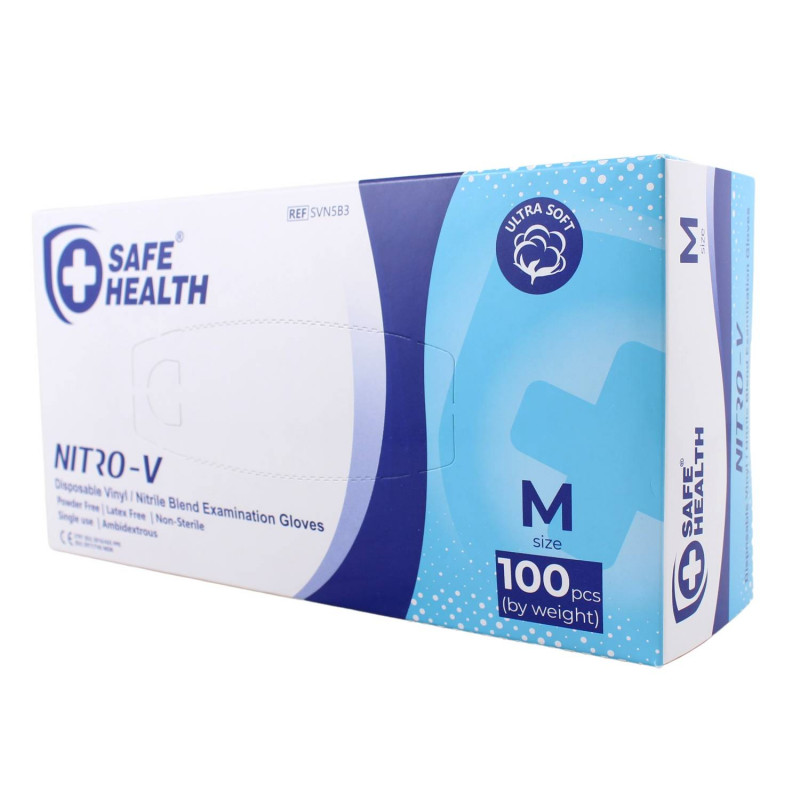E-shop Rukavice SAFE HEALTH vinyl/nitril-hybrid M/100ks modré