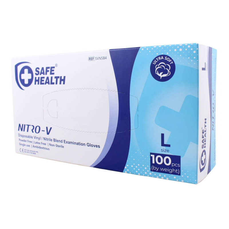 E-shop Rukavice SAFE HEALTH vinyl/nitril-hybrid L/100ks modré