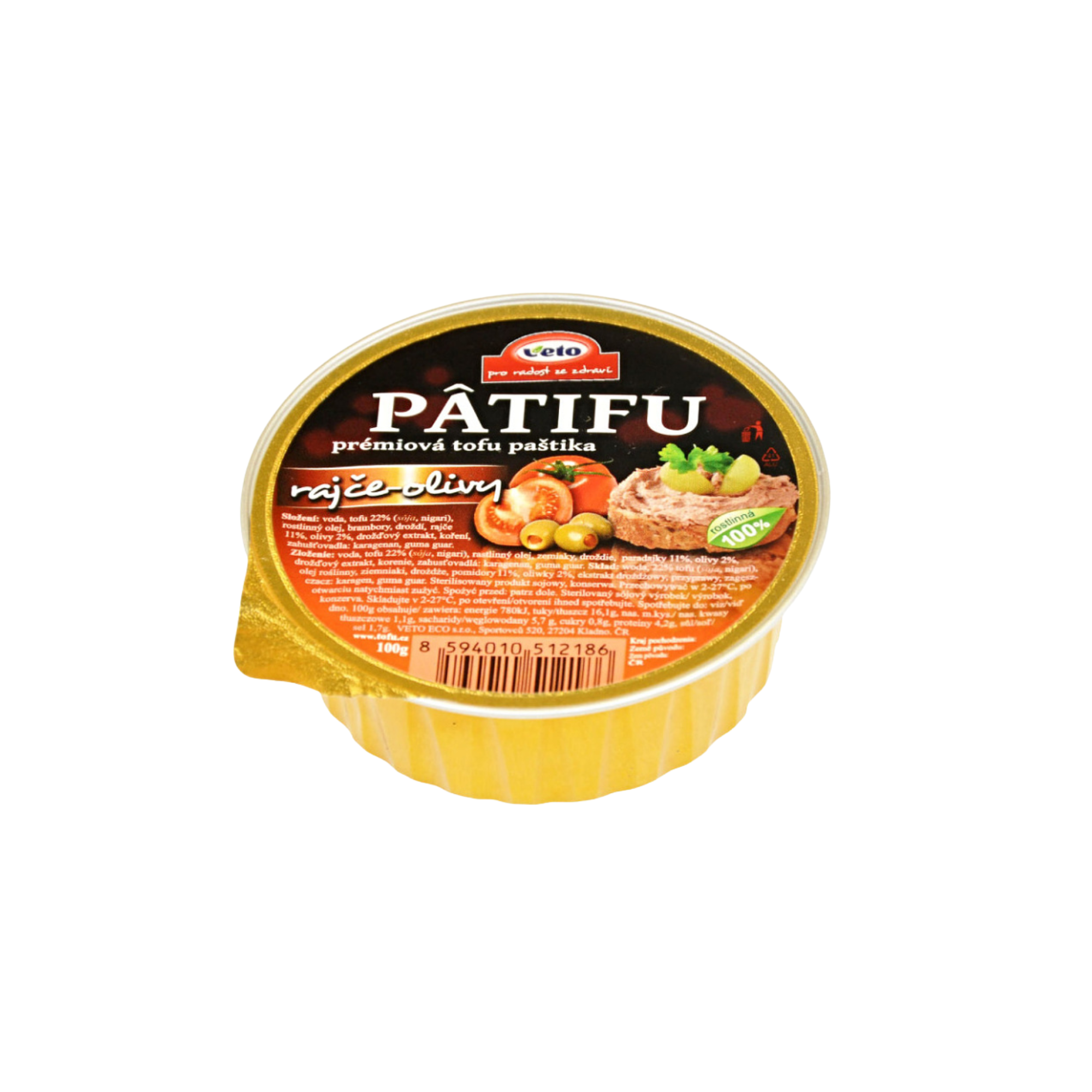 E-shop Paštéta PATIFU paradajky a olivy 100 g VETO ECO