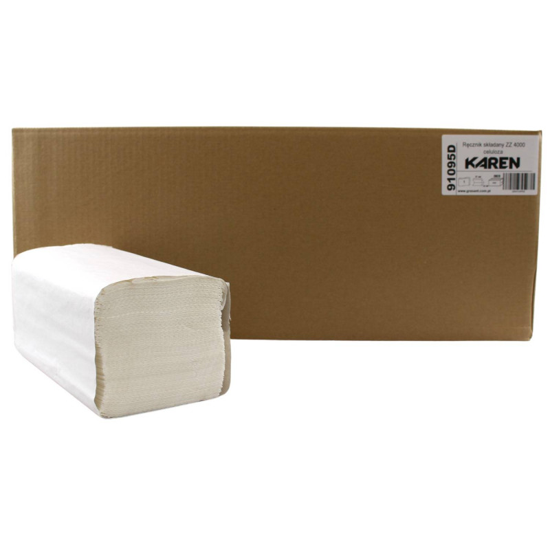 E-shop ZZ skladané papierové utierky KAREN 21x20cm, 1vr. 100 % celulóza (4000ks)