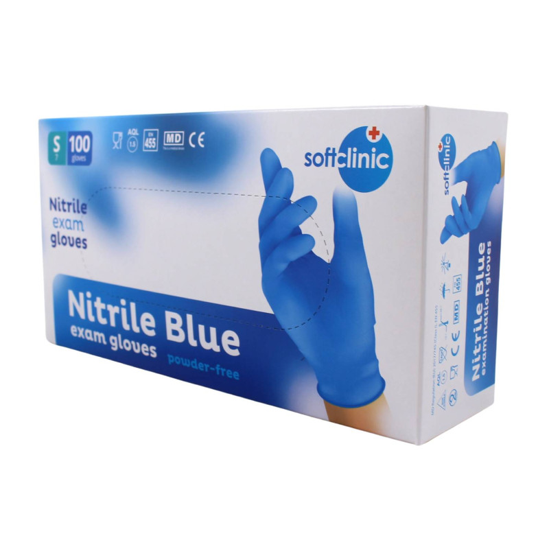 E-shop Nitrilové rukavice jednorázové SOFTCLINIC modré S 100ks