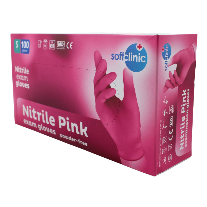E-shop Nitrilové rukavice jednorázové SOFTCLINIC ružové S 100ks