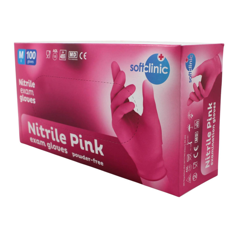 E-shop Nitrilové rukavice jednorázové SOFTCLINIC ružové M 100ks