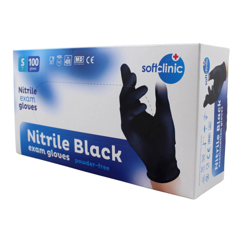 E-shop Nitrilové rukavice jednorázové SOFTCLINIC čierne S 100ks
