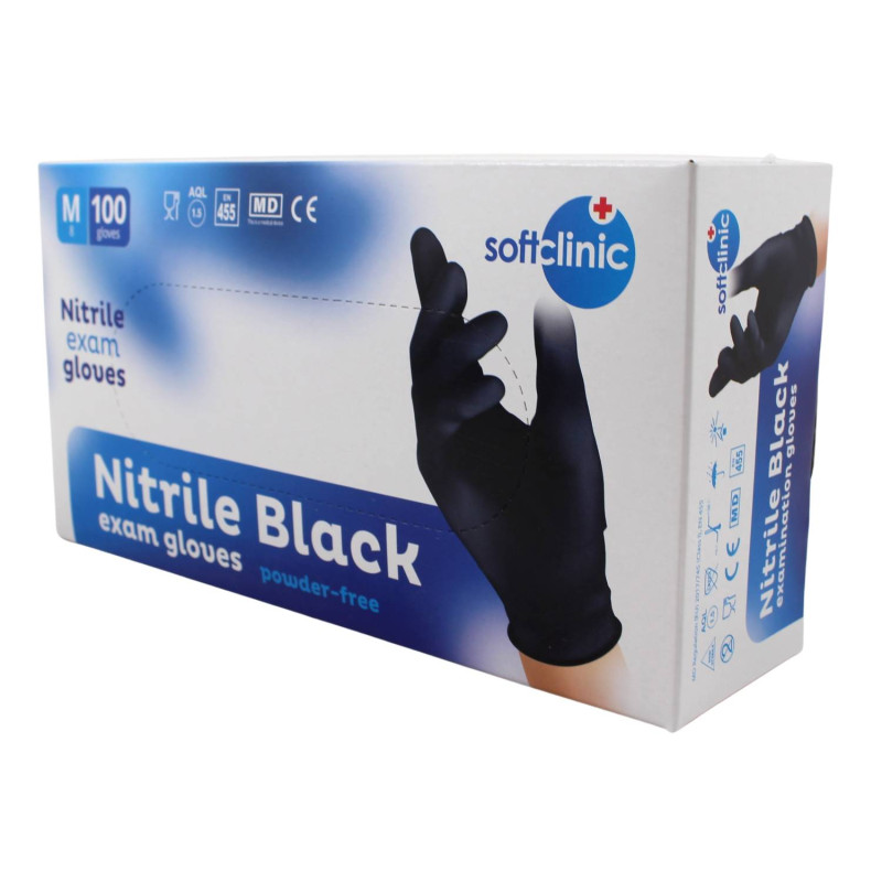 E-shop Nitrilové rukavice jednorázové SOFTCLINIC čierne M 100ks