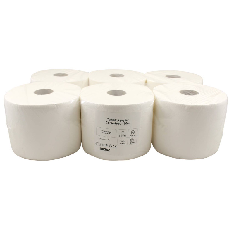 E-shop Toaletný papier 2vrst. JUMBO 180 SYSTEM centerfeed 180m 6ks