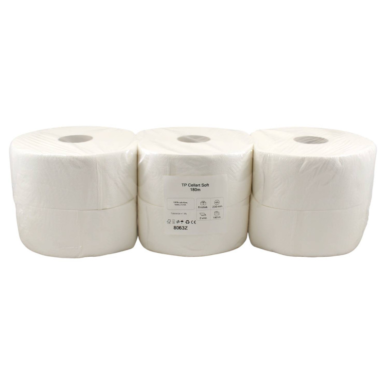 E-shop Toaletný papier SOFT JUMBO Ø 23cm, 180m 2vrst. 6ks