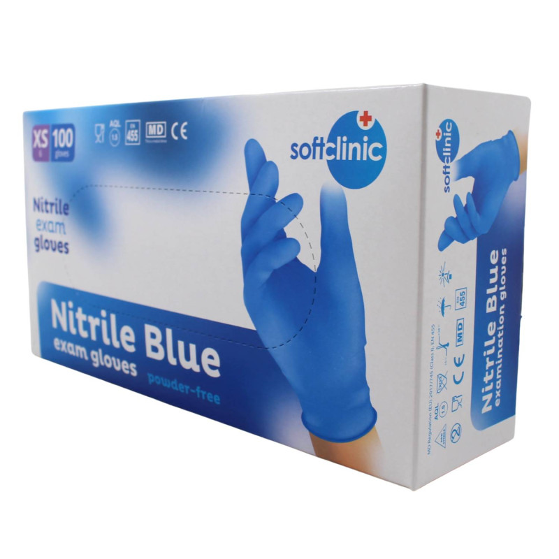 E-shop Nitrilové rukavice jednorázové SOFTCLINIC modré XS 100ks