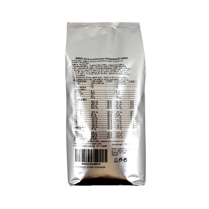E-shop ZERO Drink iontový nápoj pomaranč/grep 1000 g