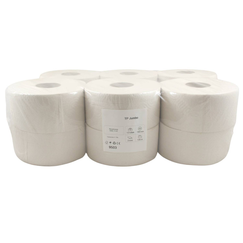 E-shop Toaletný papier JUMBO Ø19 cm, 135 m 2vrst.70%belosť (12ks)