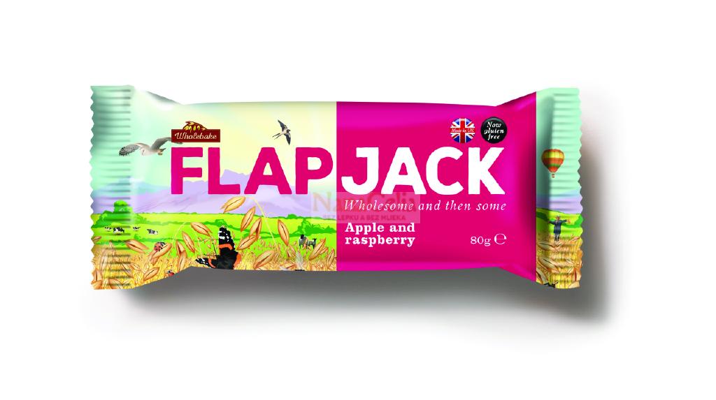 E-shop Wholebake Flapjack ovsený malina jablčná šťava bezlepkový 80 g