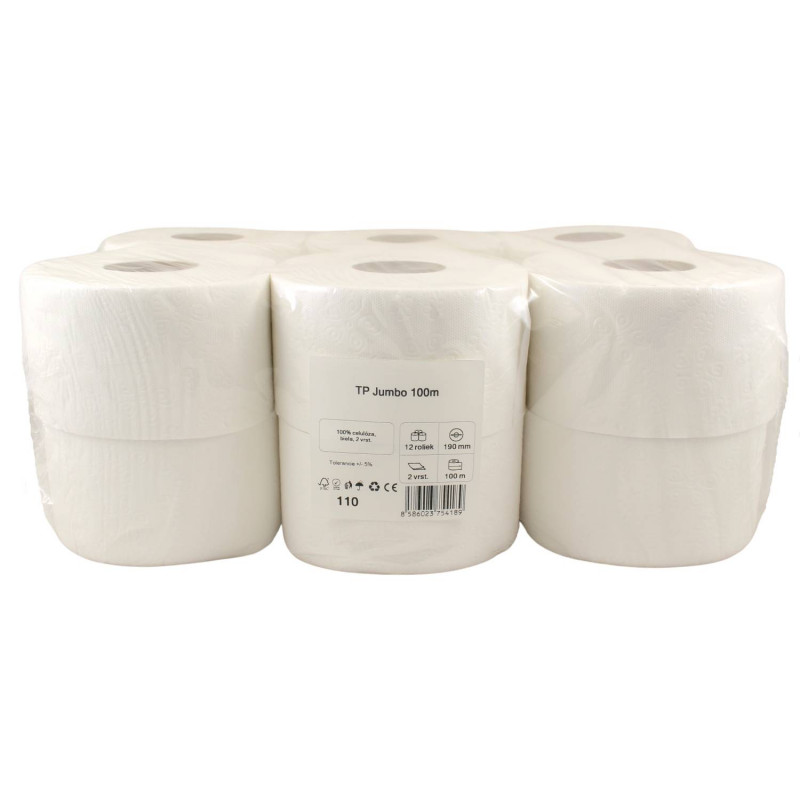 E-shop Toaletný papier JUMBO Ø 19 CM,2 vrst., 100 M (12ks)