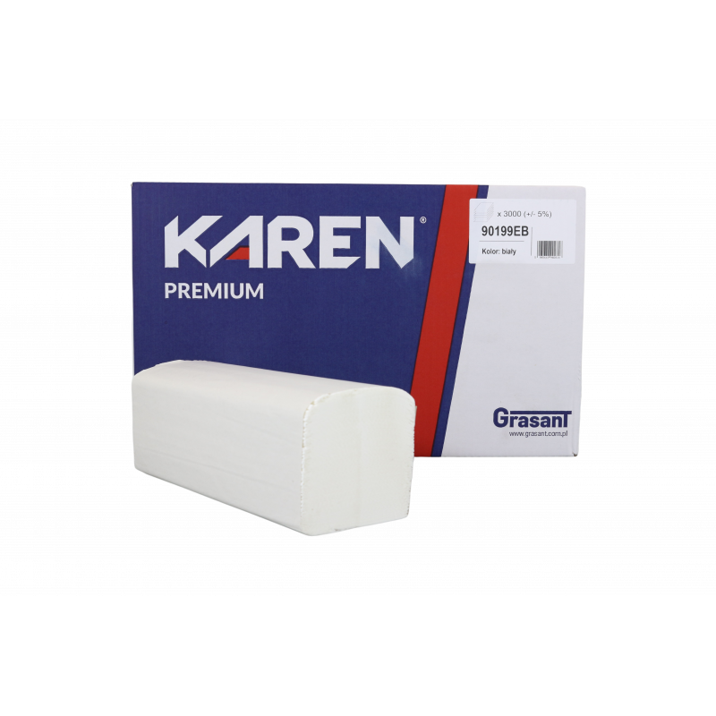 E-shop ZZ skladané papierové utierky biele KAREN 2vrst. 25x20cm 3000ks