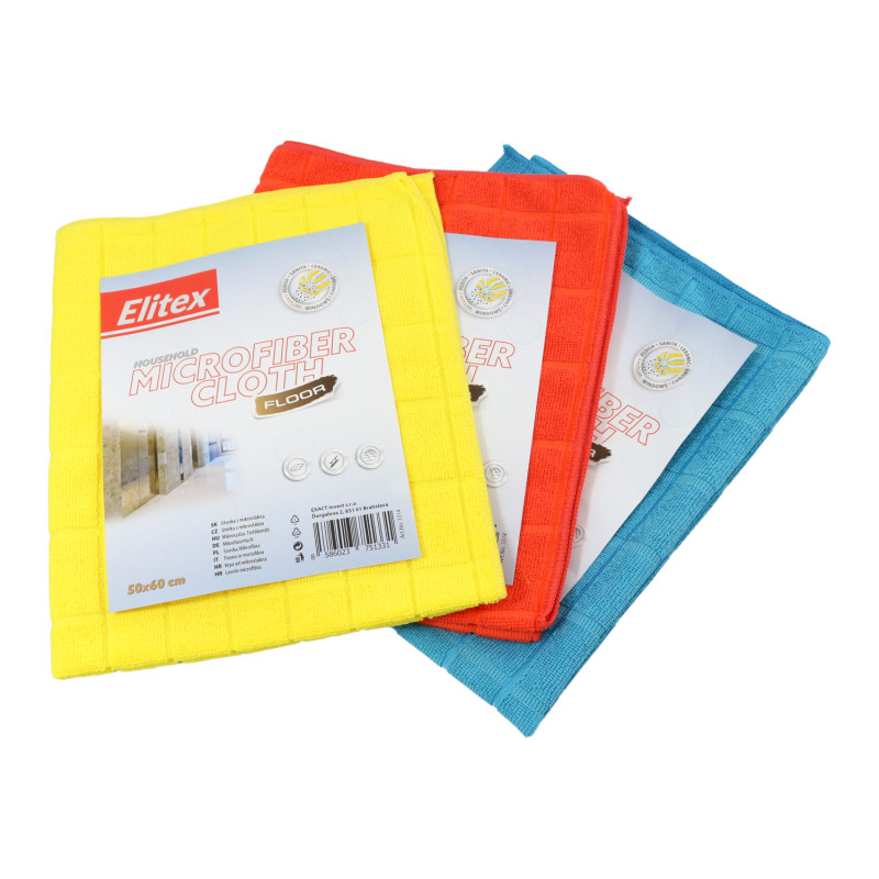 E-shop Handra z mikrovlákna podlahová ELITEX KARO mix farieb 1ks, 50 x 60 cm