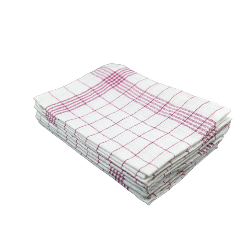 E-shop Kuchynská utierka bavlnená červená 60g 50x70cm 10ks