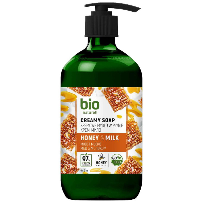 E-shop BIO naturell krémové mydlo HONEY MILK - 473ml