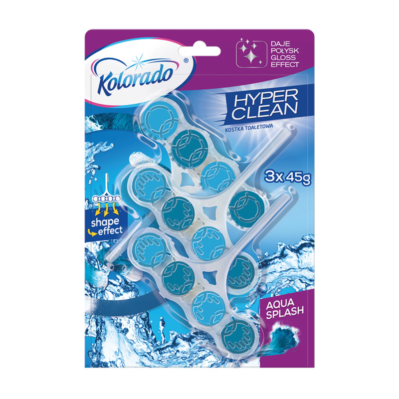 E-shop WC blok Kolorado Hyper Clean AQUA SPLASH 3x45g