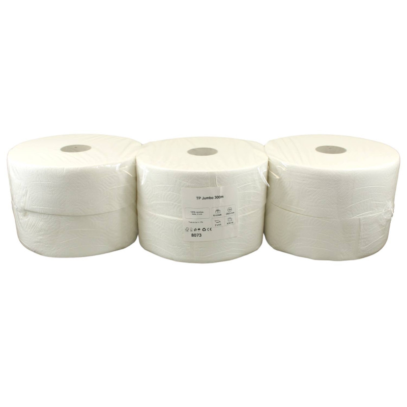 E-shop Toaletný papier JUMBO Ø28 cm, 300 m 2vrst.100%celulóza (6 ks)