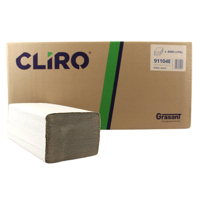 E-shop Papierové utierky CLIRO ZZ šedé 25x20cm (4000ks)