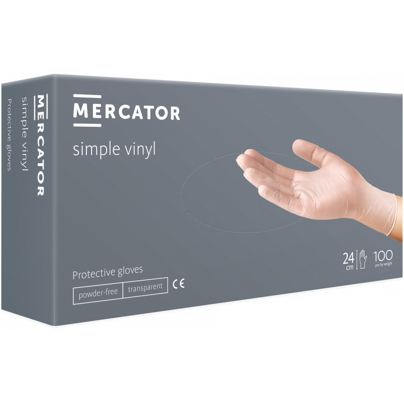 E-shop Vinylové rukavice MERCATOR jednorázové L 100ks