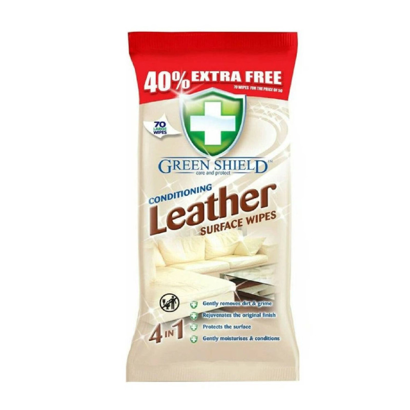 E-shop GREEN SHIELD Leather 4v1 čistiace utierky na kožu 70ks