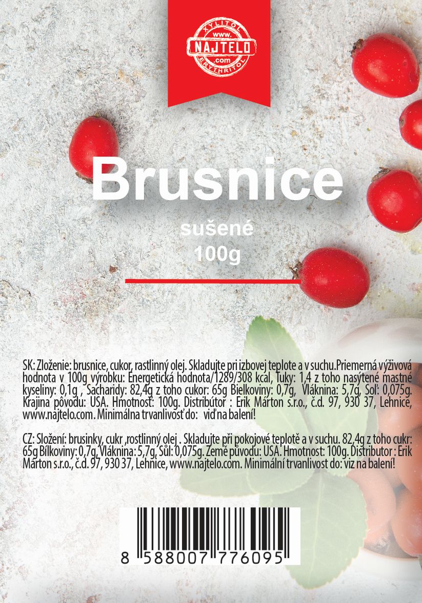 E-shop Najtelo brusnice sušené 100g