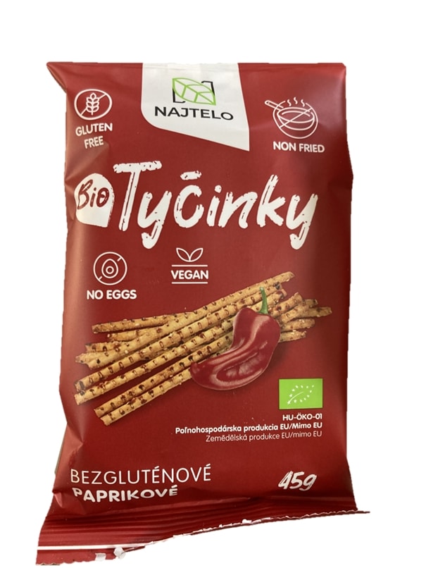 E-shop Najtelo BIO bezlepkové tyčinky s paprikovou príchuťou 45g