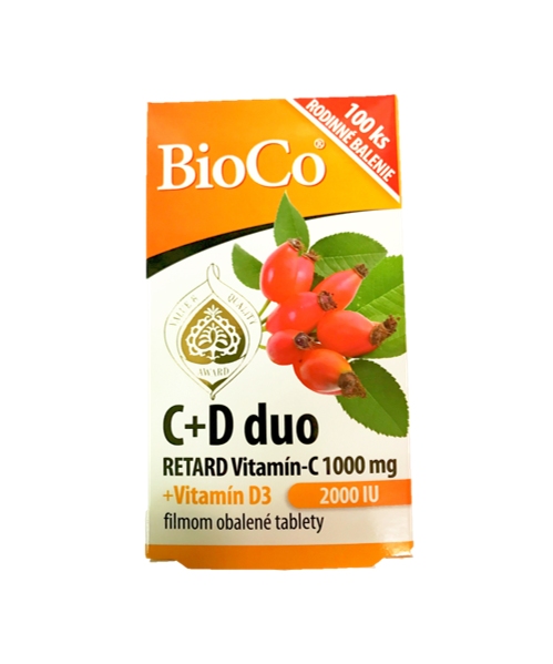 E-shop BioCo C+D duo RETARD C-vitamín 1000 mg + D3-vitamín 2000 IU 100 tabliet