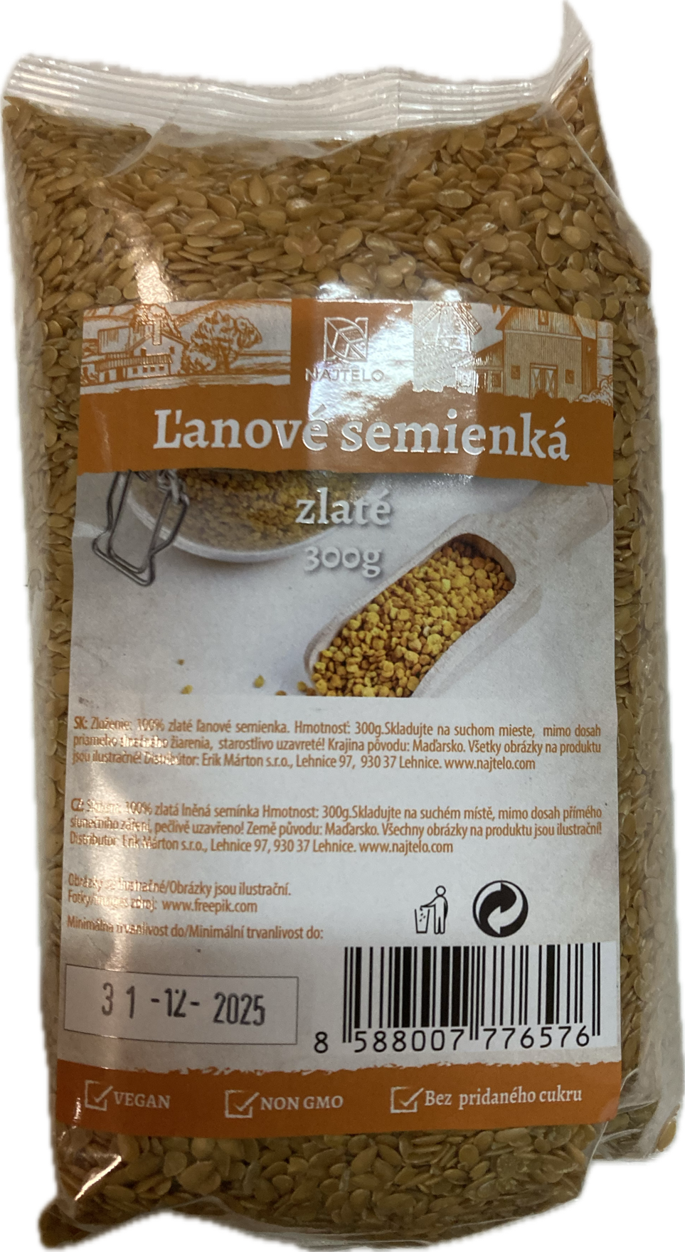 E-shop Ľanové semienka zlaté 300g Najtelo