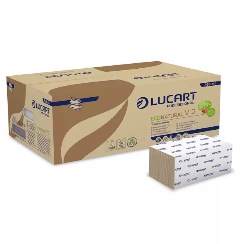 E-shop Skladané utierky LUCART ECO NATURAL V fold – 3800 ks