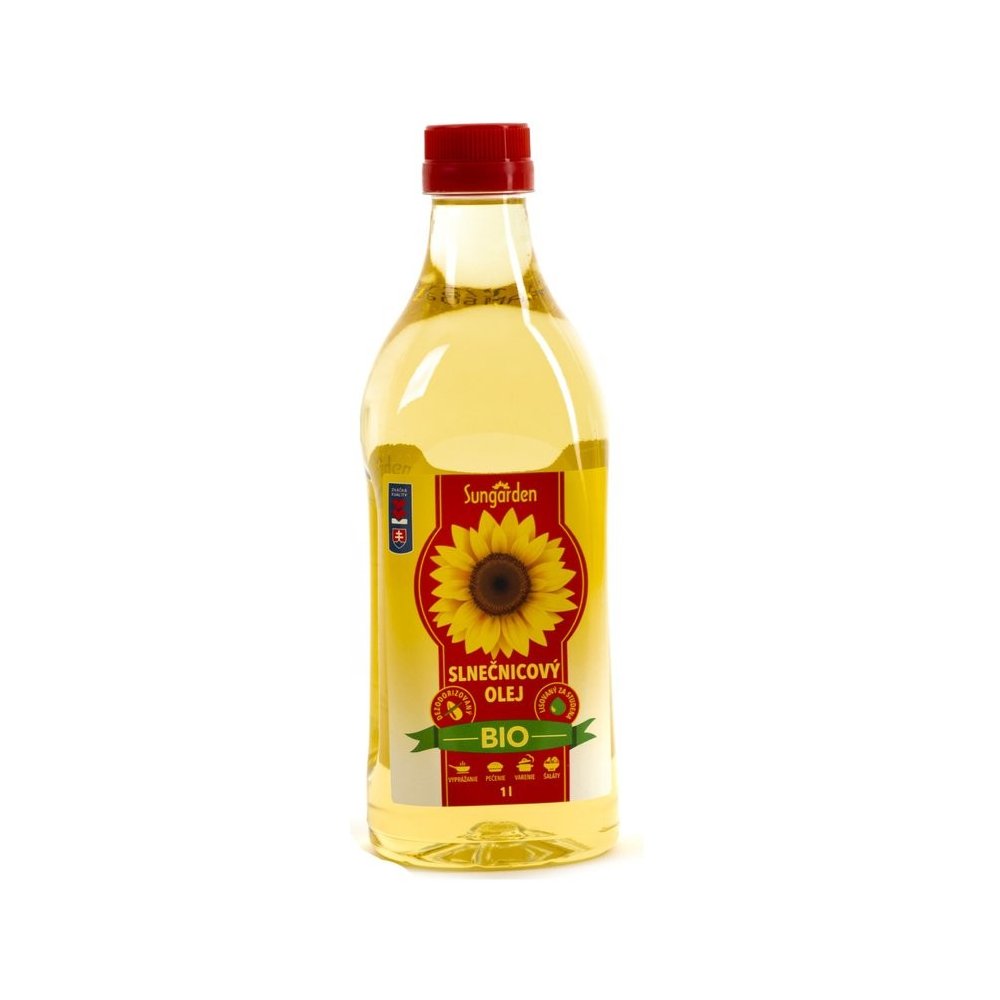 E-shop Sungarden BIO slnečnicový olej bez vône na vyprážanie a fritovanie, 1 l