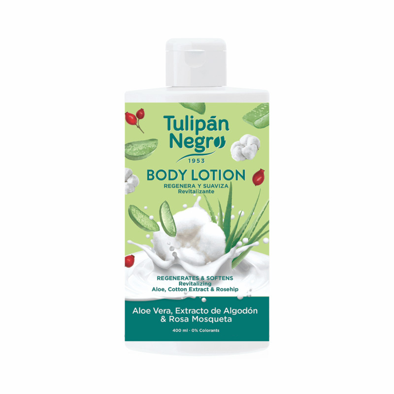 E-shop Tulipán Negro telové mlieko Aloe Vera, Algodón Mosqueta 400ml