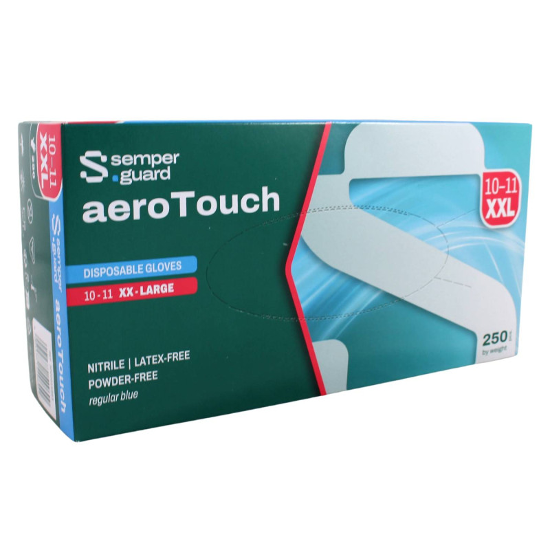 E-shop Nitrilové rukavice jednorázové Semperguard aeroTouch - modré XXL 250ks