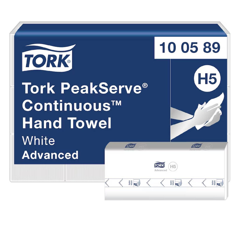 E-shop Tork PeakServe® nadväzujúce papierové utierky na ruky biele 1-vr, 12 x 270 útržkov