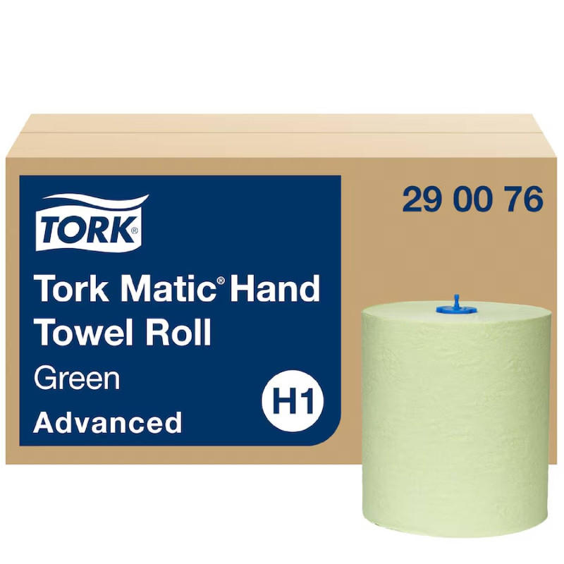 E-shop Tork Matic® jemné papierové utierky na ruky H1, 2vrst., 150 m, zelené (6 ks