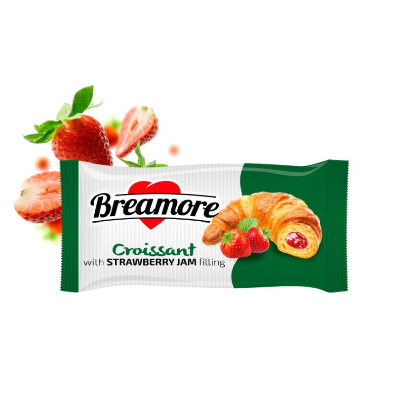 E-shop Breamore Croissant plnený jahodovým džemom 55 g