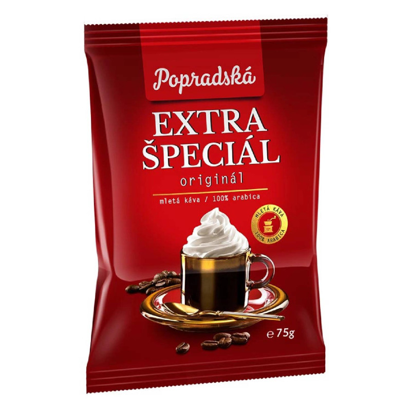 E-shop Popradská Extra špeciál pražená mletá káva 75 g