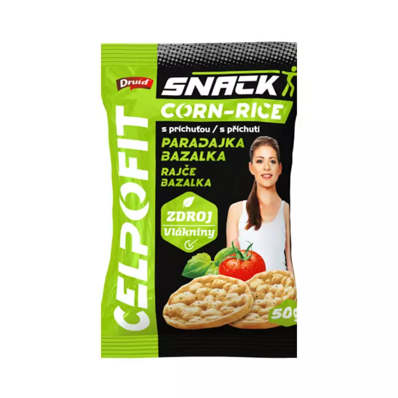 E-shop Celpo Fit Snack kukurično-ryžový s príchuťou paradajka a bazalka 50g