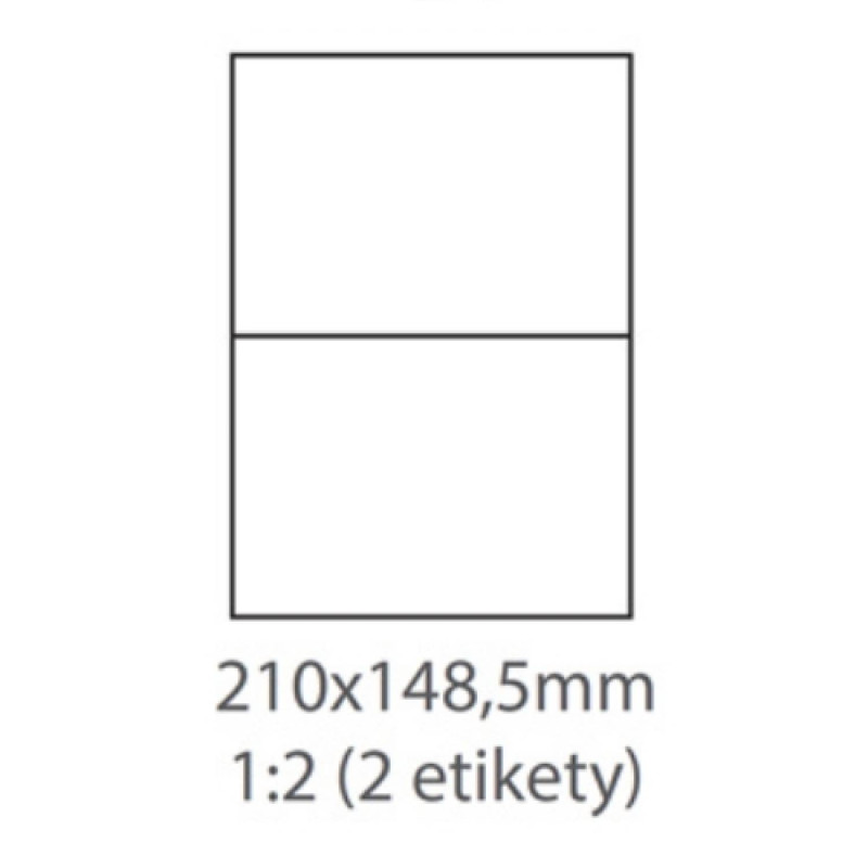 E-shop Etikety univerzálne biele 210x148,5mm samolepiace 2ks/A4 - 100 hárkov
