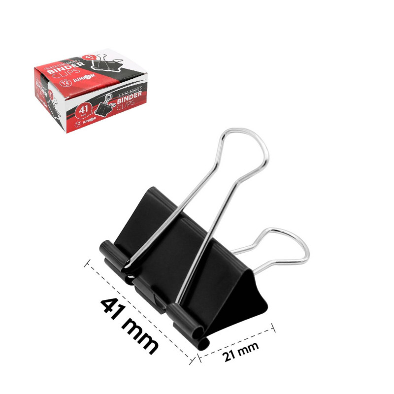E-shop Klip binder/čierny JUNIOR, 41 mm - 12 ks