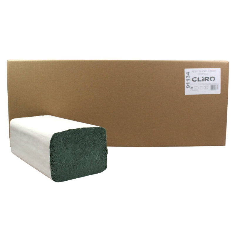 E-shop ZZ skladané papierové utierky CLIRO zelené 23x23cm ,1vr. (4000ks)