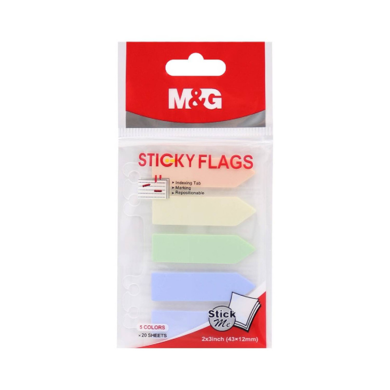 E-shop Záložka lepiaca Pastel 5 x 20 listov PVC