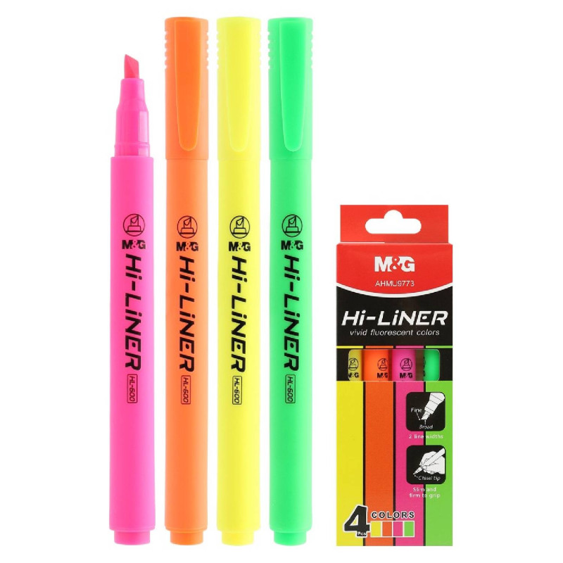 E-shop Zvýrazňovač M Hi-Liner Fluo - sada 4 farby
