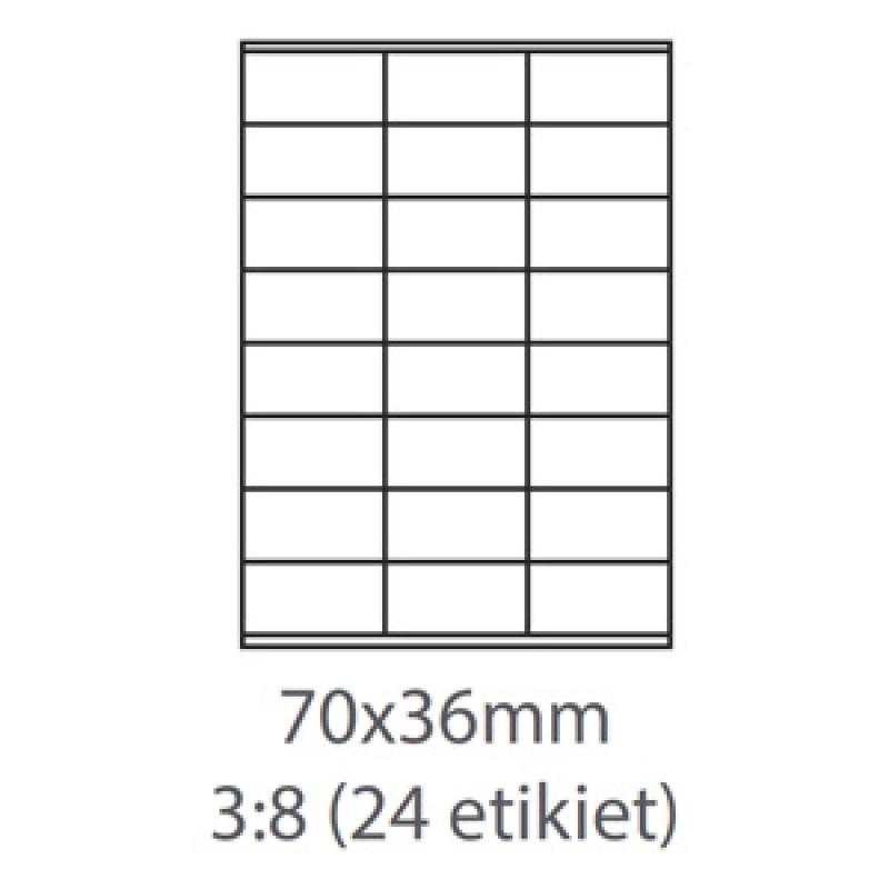E-shop Etikety univerzálne biele 70x36mm samolepiace 24ks/A4 - 100 hárkov