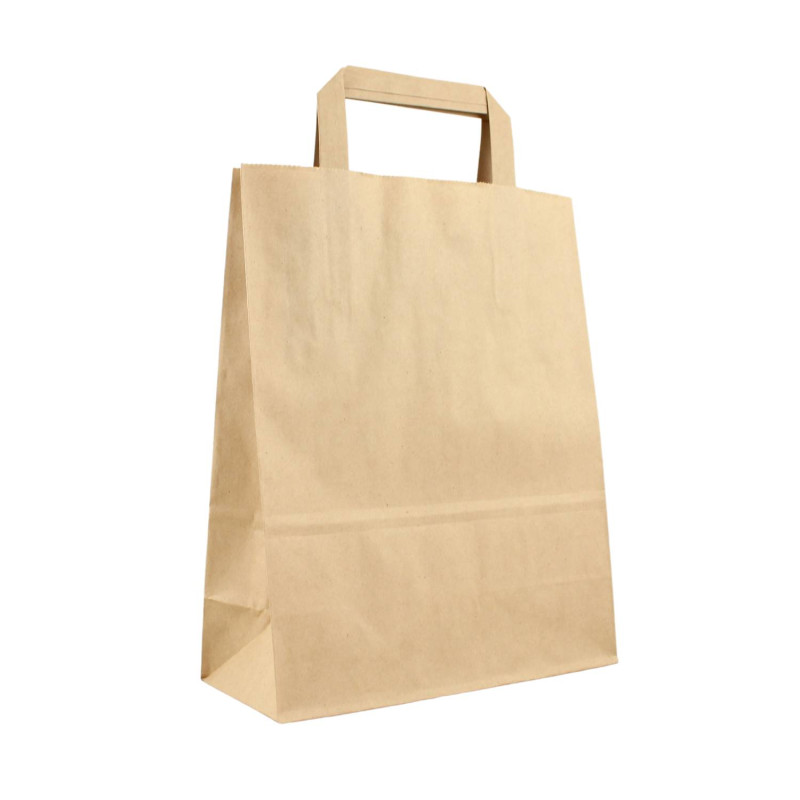 E-shop Papierová taška hnedá s papierovým uchom 18x8x22cm - 50ks