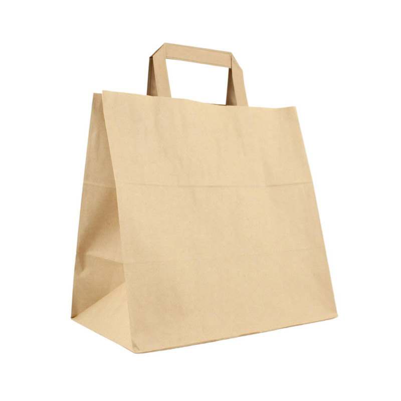 E-shop Papierová taška hnedá s papierovým uchom 26x17x27cm - 50ks
